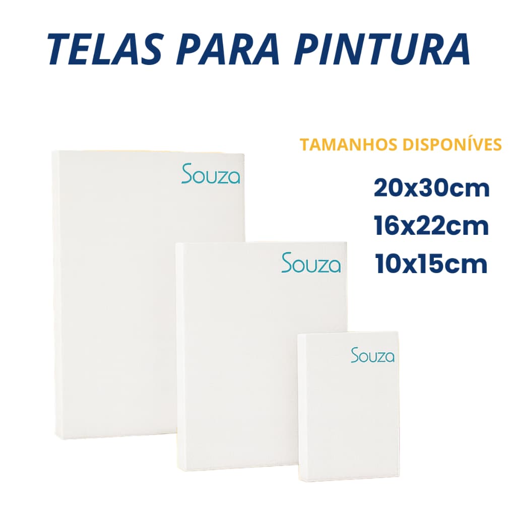 Tela para Pintura Artística 100% Algodão – 10x15 / 16x22 / 20x30 cm Pronta Para Pintar Com Tintas Óleo e Acrílica