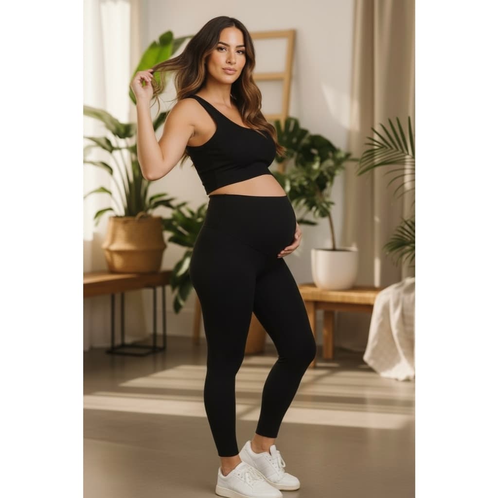 Calça Legging Gestante Maternidade Alto Conforto Sustentação
