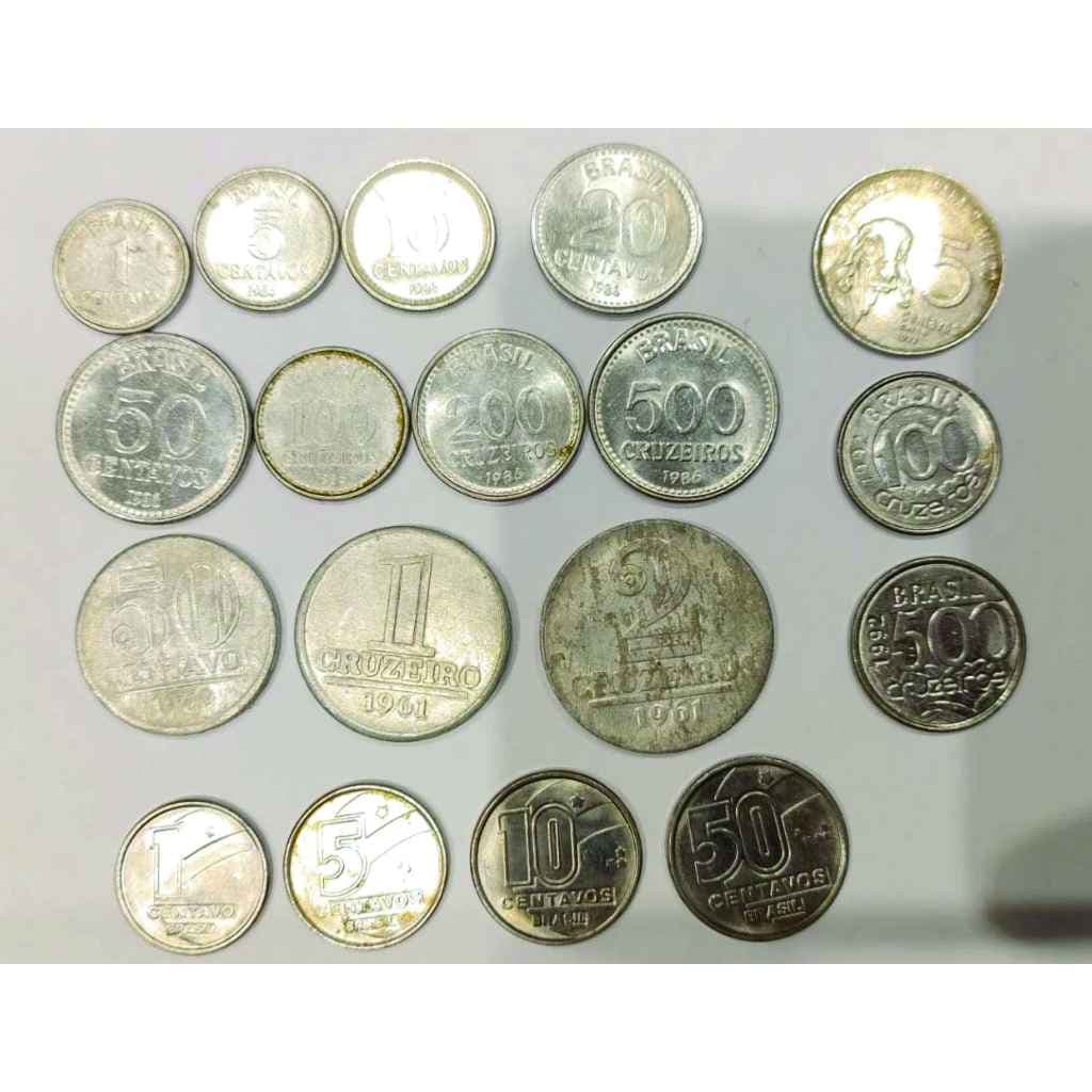 moedas antigas 18 unidades diferentes, sem repetição