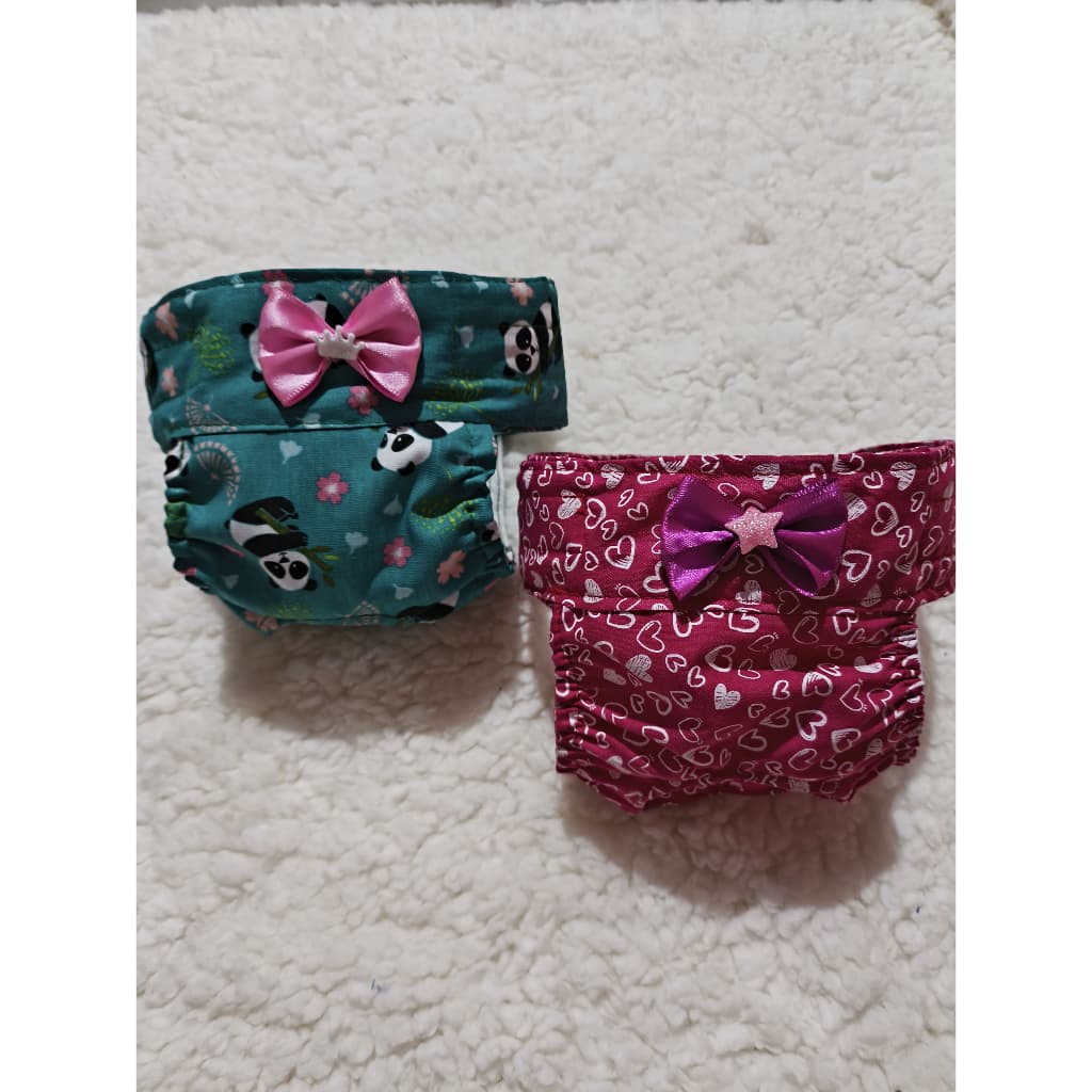 Calcinha pet higiênica kit com 2 un. ajustável