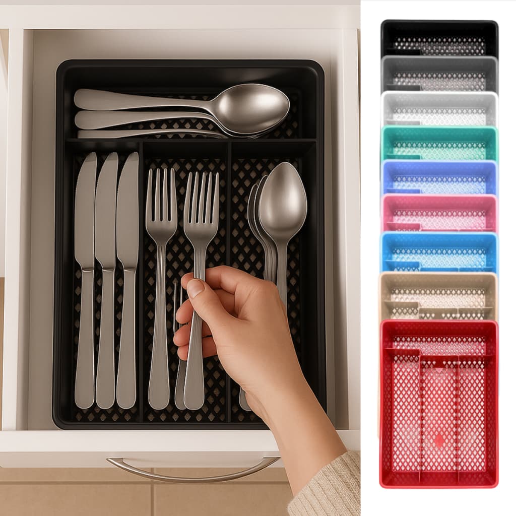 Porta Talheres Organizador De Gaveta compacto Escorredor para garfo faca colher