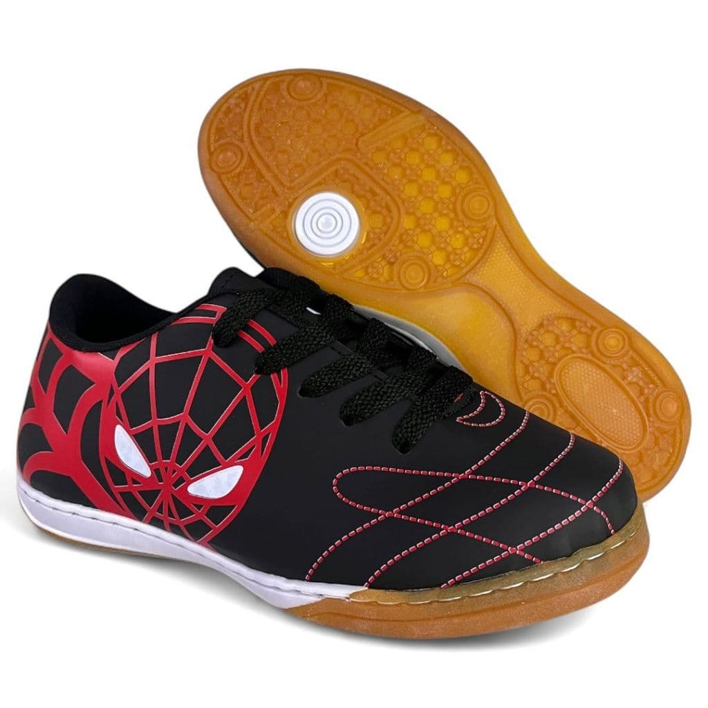 Chuteira Futsal Tênis Infantil Homem-Aranha Menino Menina 26 ao 33