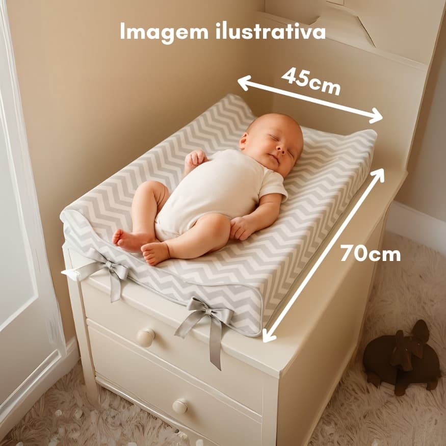 Trocador de Bebe Americano Chevron Cinza
