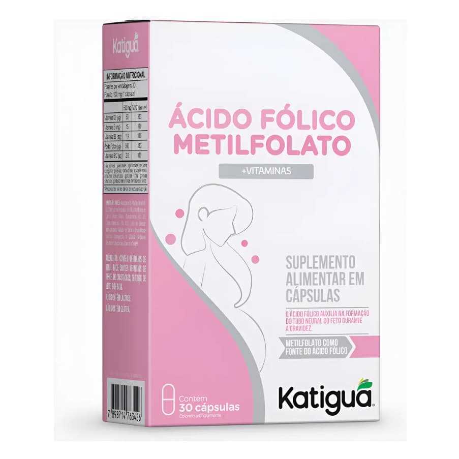 Ácido Fólico Metilfolato + Vitaminas 30 Cápsulas - Katiguá