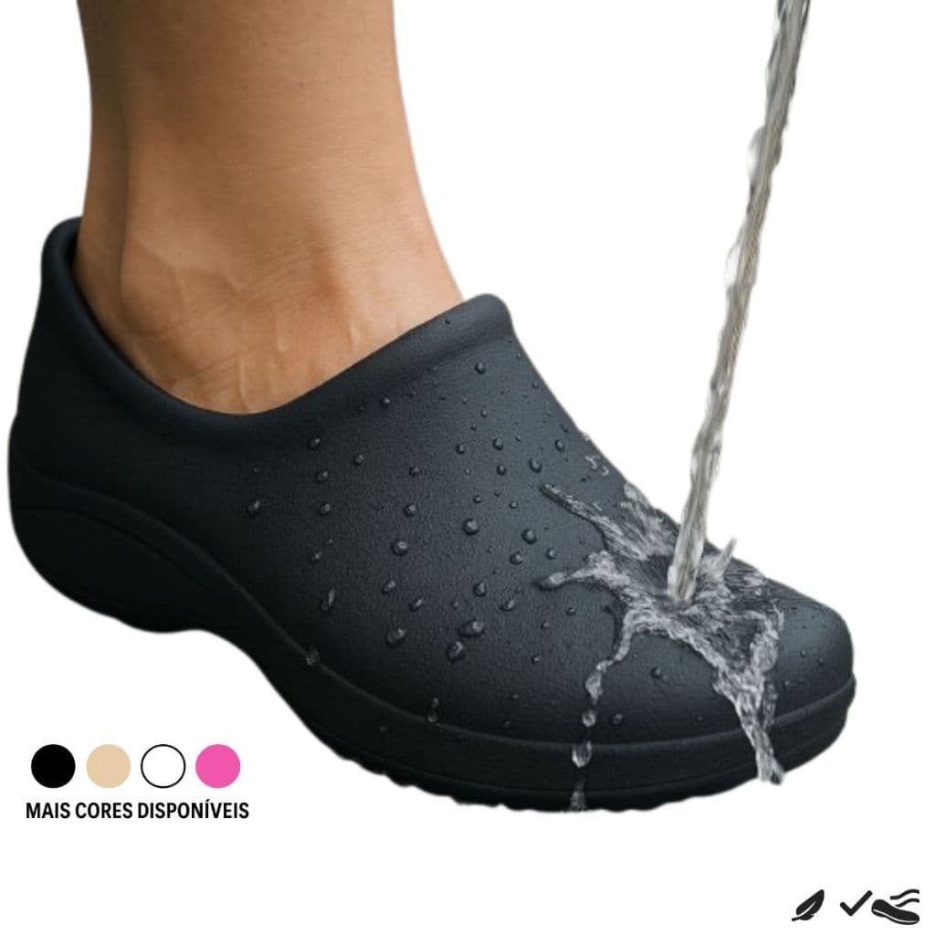 Sapato Babuche Fechado Profissional Segurança Antiderrapante Original Leve e Macio Trabalho Cozinha