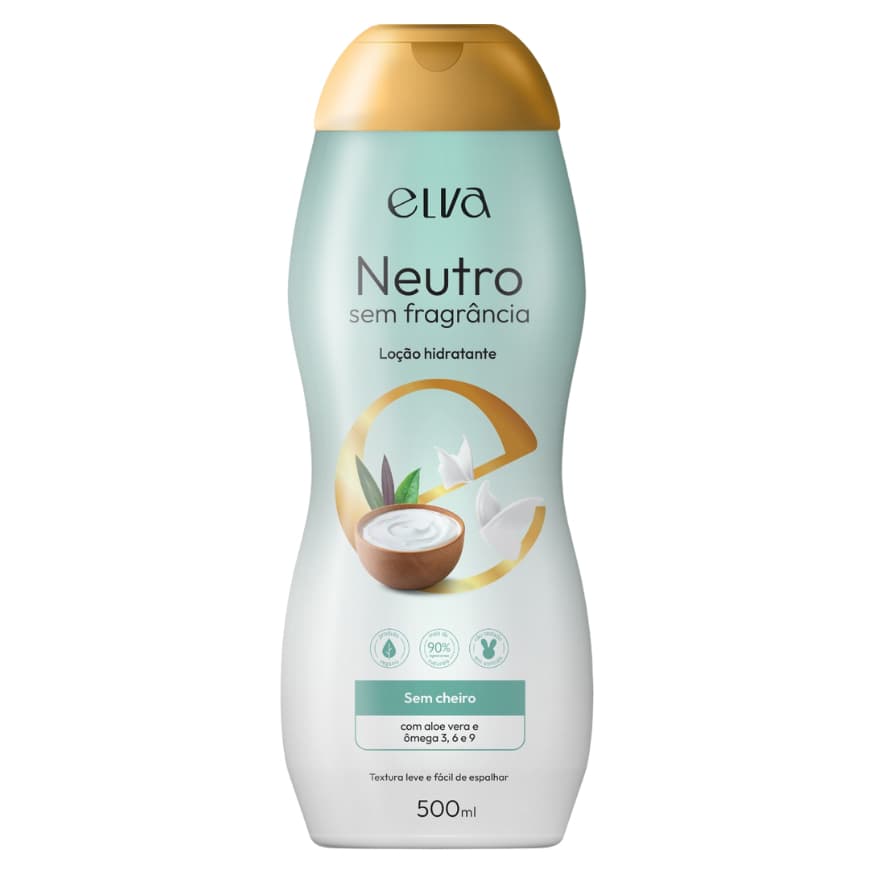 Creme Loção Hidratante Corporal Neutro Sem Fragrância 500ml Elva