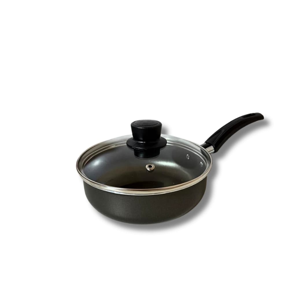 Frigideira Funda 16cm Antiaderente Com Tampa De Vidro Gal