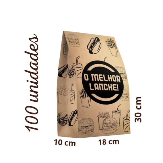 Saco SOS delivery 5kg kraft resistente alta qualidade 100un