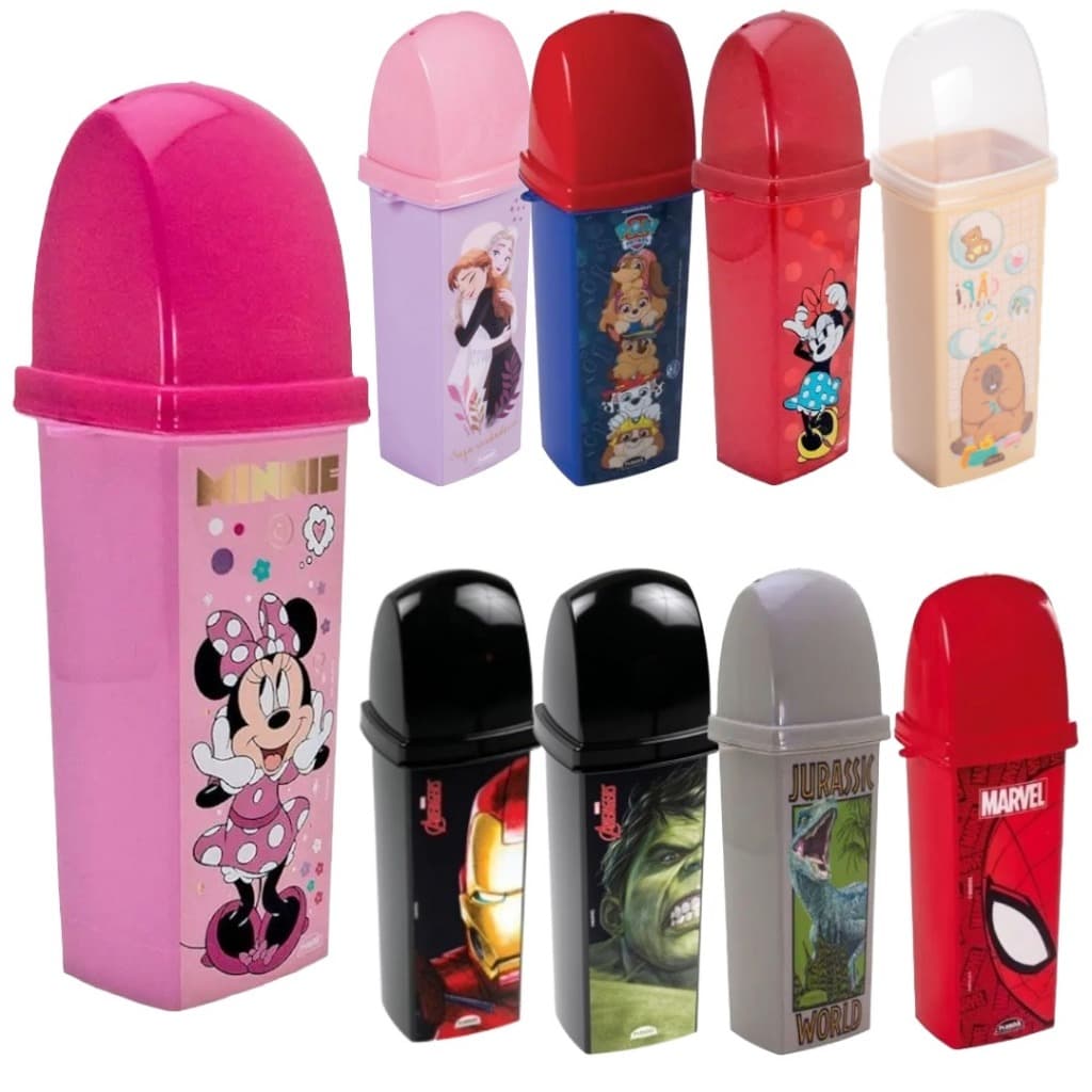 Porta Escova de Dente Infantil Disney Minnie Case Dental Estojo Higiene Viagem Escolar Personagens Plástico Resistente