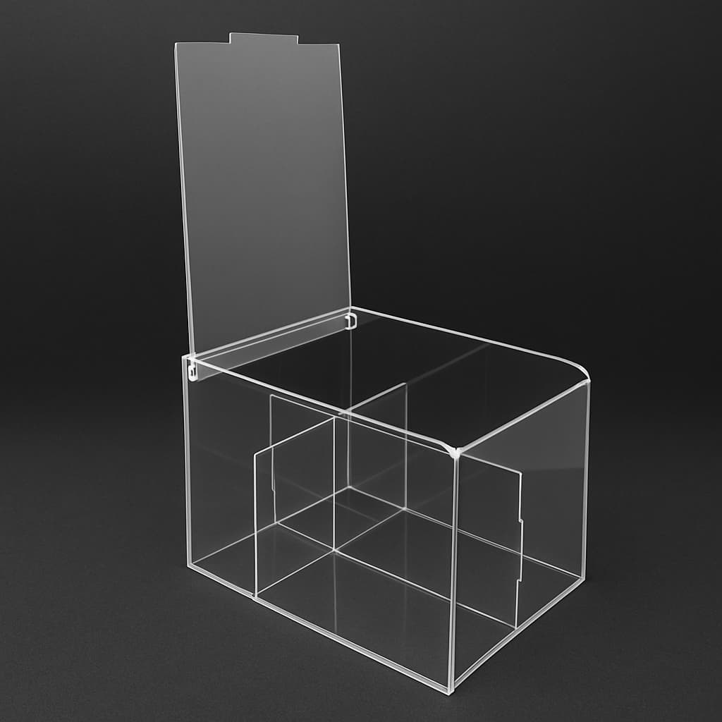 Porta Sachê Caixa Organizadora Versátil Em Acrílico Premium Com Tampa Articulada 4 Divisórias
