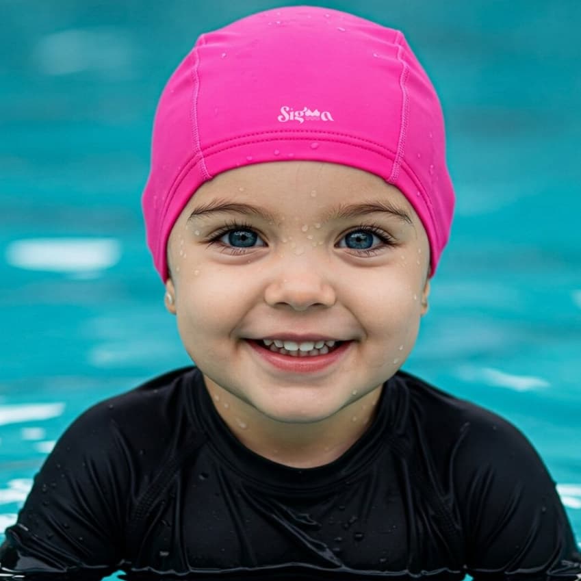Touca Natação Infantil Juvenil Tecido Elástica Touquinha Cobre Orelha Cabelos Longos Meninos Meninas