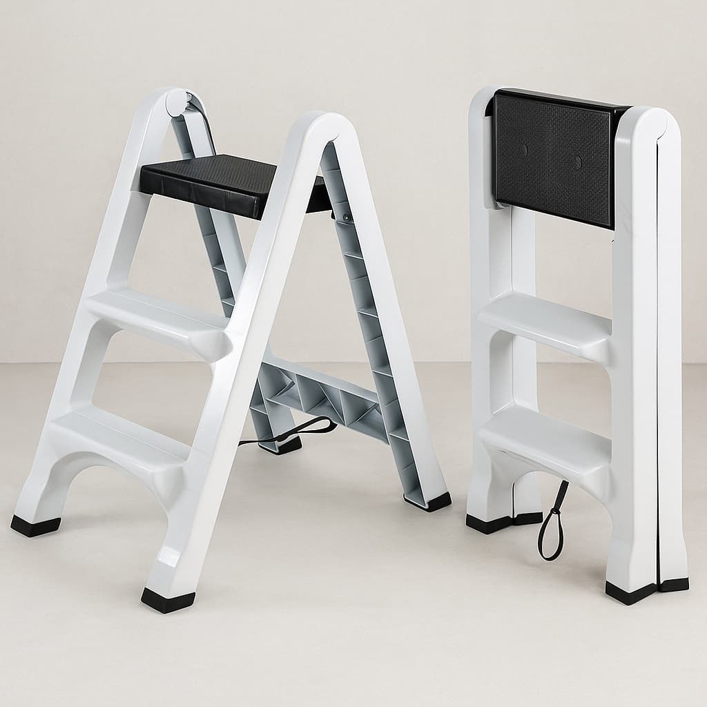 Escada Doméstica 3 Degraus Banqueta Portátil Suporta até 100kg Resistente escada Limpeza residencial