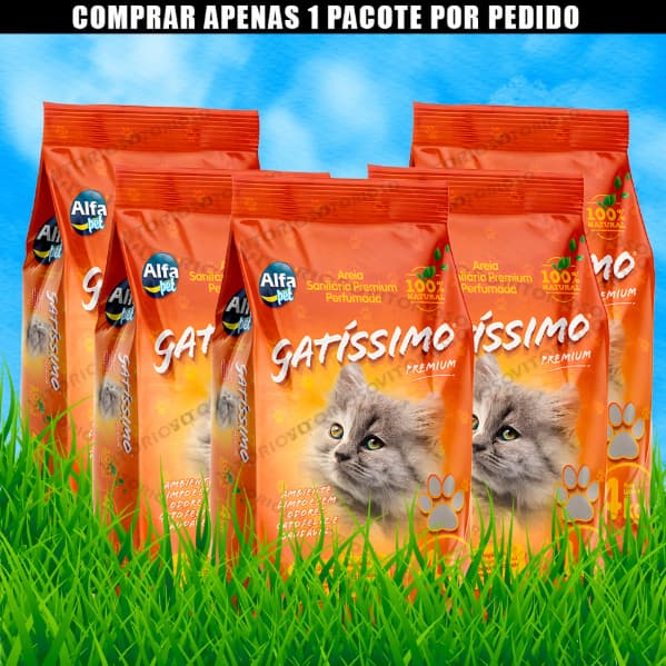 Kit Fardo 5 Pacotes Areia Higiênica Granulado Perfumado Lavanda Limão Premium Gato 20KG