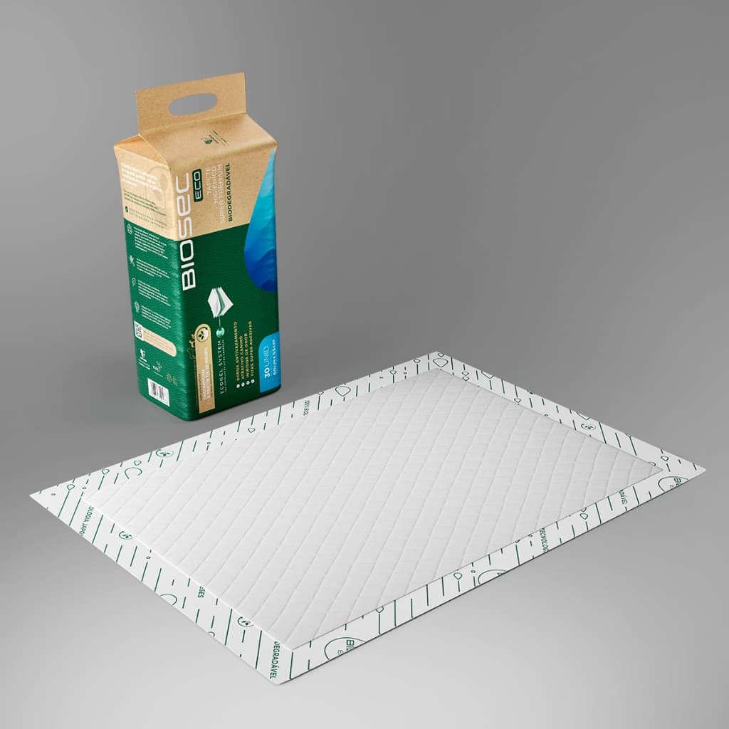 Tapete Higiênico para Cães Biosec Eco - 60x55 cm - 30 Unidades Biodegradável