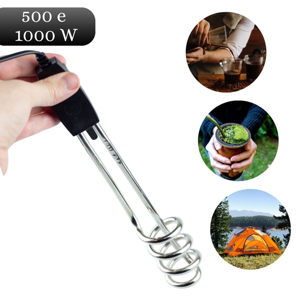 Aquecedor de Água Ebulidor Elétrico 110 / 220V 1000W Rabo Quente Mergulhão