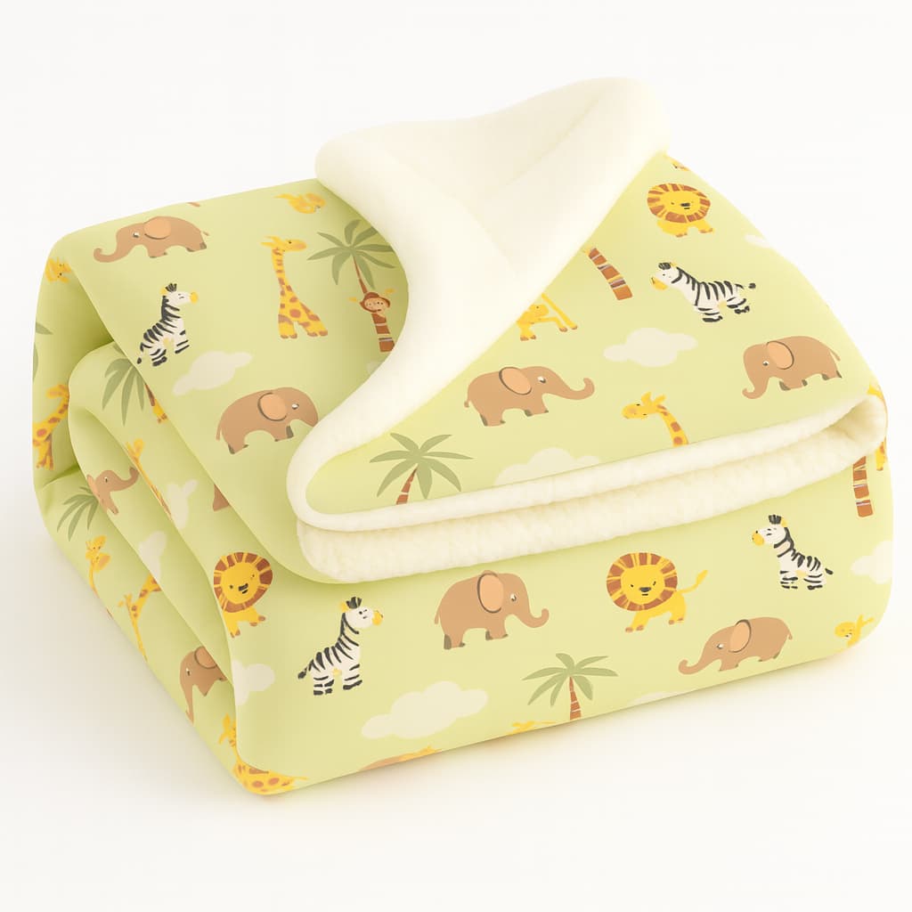 Cobertor p/ Bebê Dupla Face Sherpa Felpuda Antialérgico