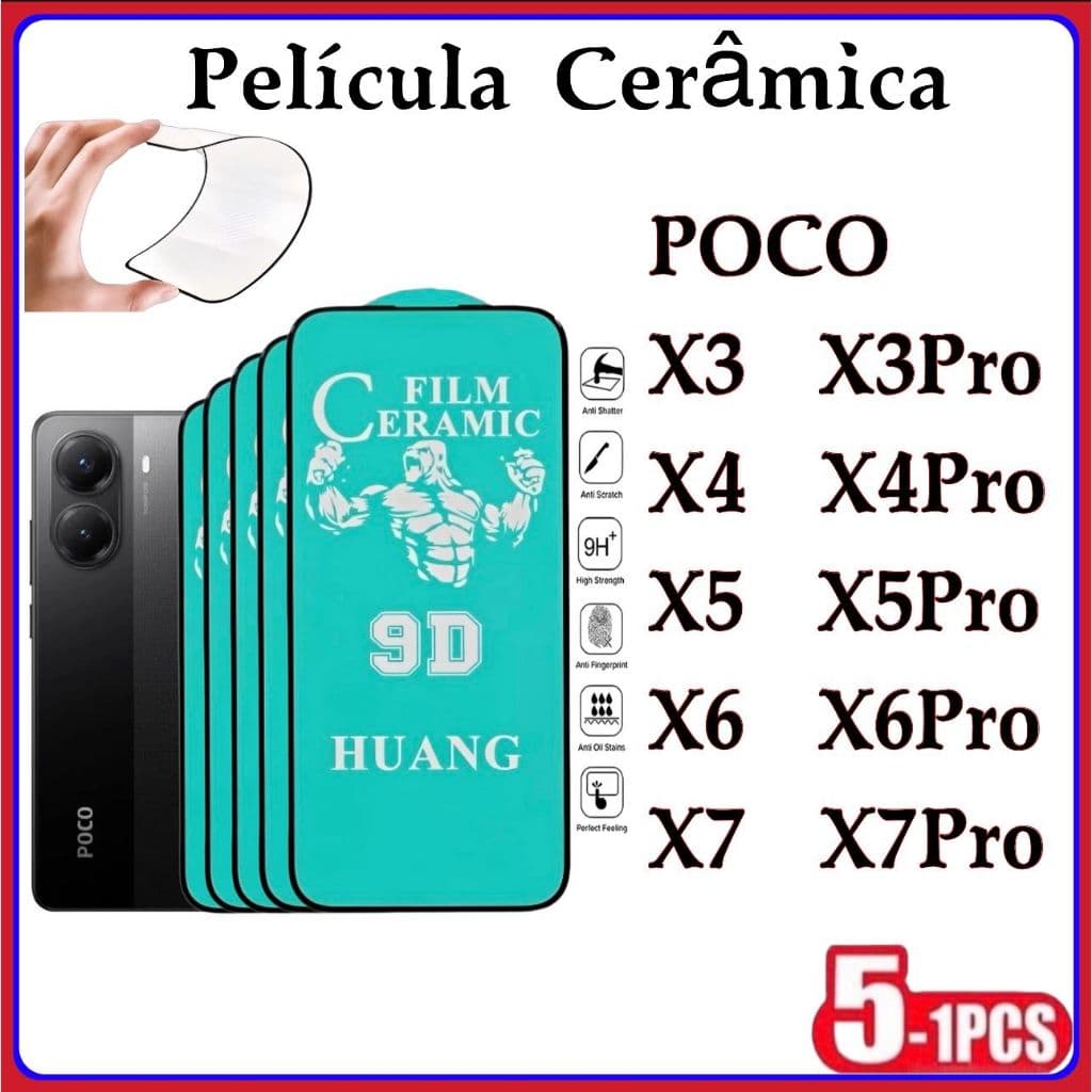 Película Cerâmica 9D 3D XIAOMI REDMI Gel Hidrogel POCO X3 X3PRO X4 X4PRO X5 X5PRO X6 X6PRO X7 X7PRO