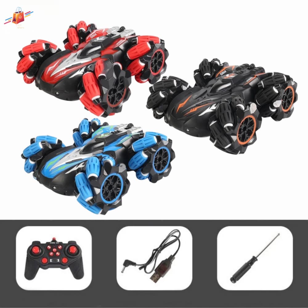 Carrinho de Controle Remoto Acrobático Drift Radical Gira 360º Com Luz de Led e Som Várias Funções