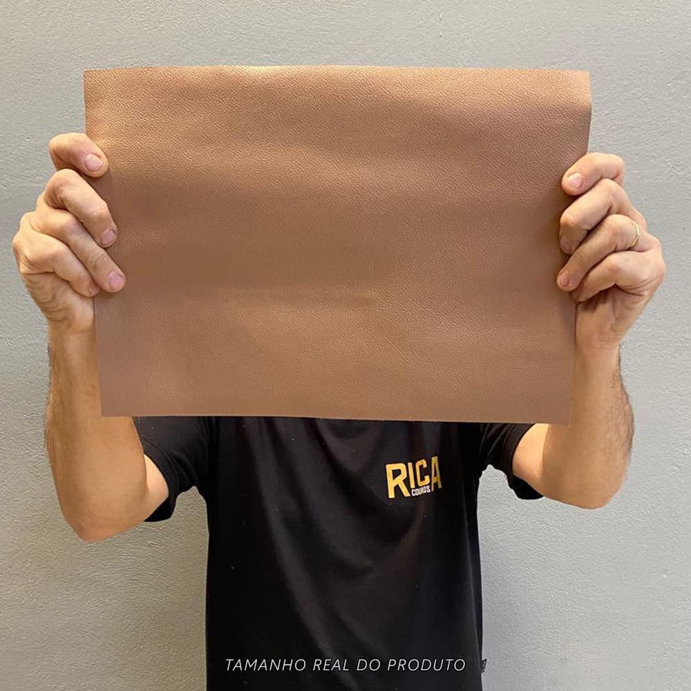 Painel de Couro Legítimo Tipo Fly 25x35cm – Placa Natural e Macia - Retalho Pedaço 10/12 linhas - Cor: Rosado