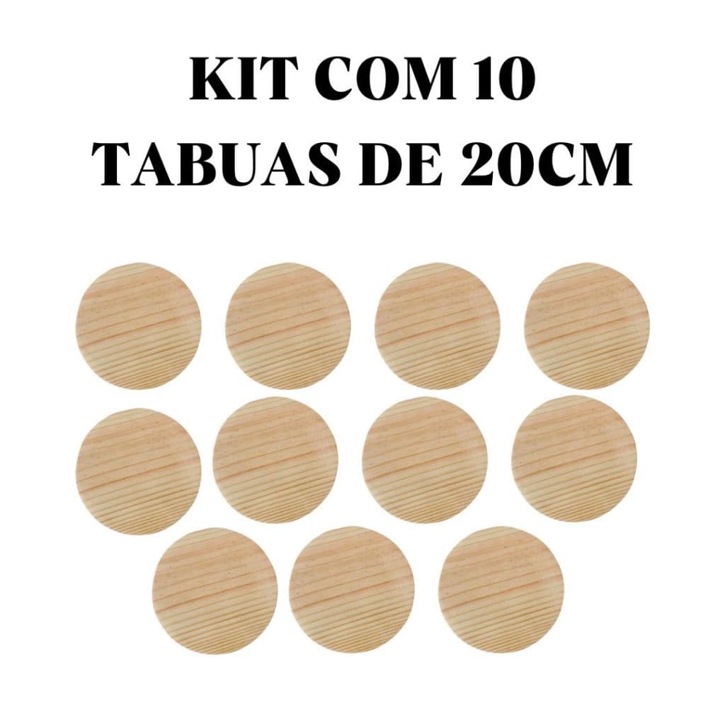 Kit 10 Tábuas De Pinus Madeira Natural 20 cm