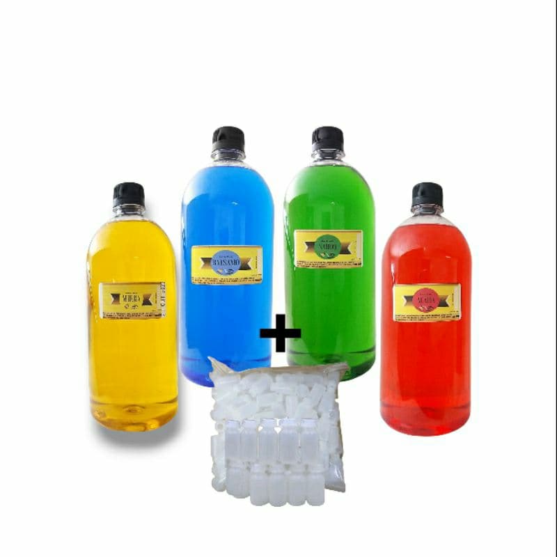kit 4 Óleos de Unção de 1 litro + 20 frasconetes de 5ml (Mirra, Balsamo, Acácia, Nardo)