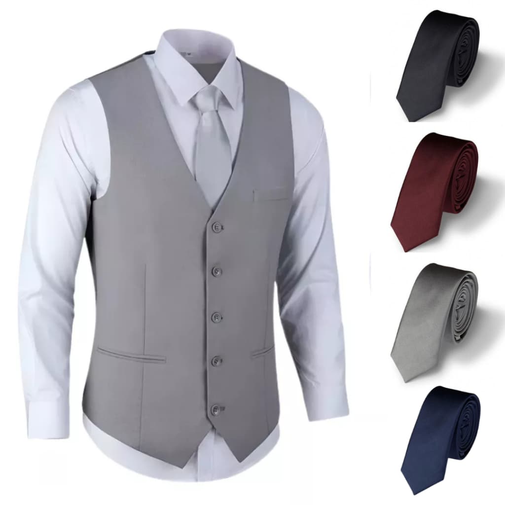 Kit Casamento Colete Social + Gravata Masculina P/ Padrinhos e Eventos - Promoção