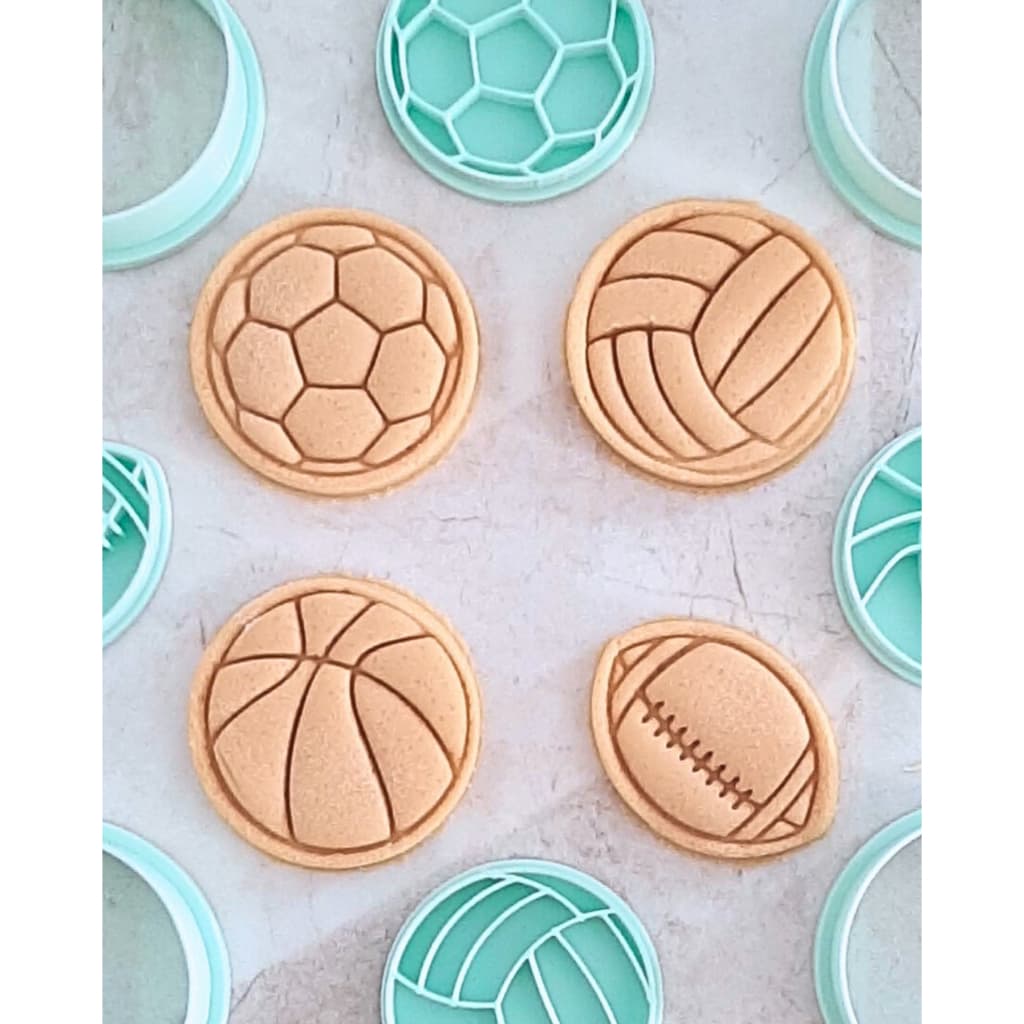 Cortador de biscoito e Carimbo Bola - Bola de futebol, basquete, vôlei e futebol americano