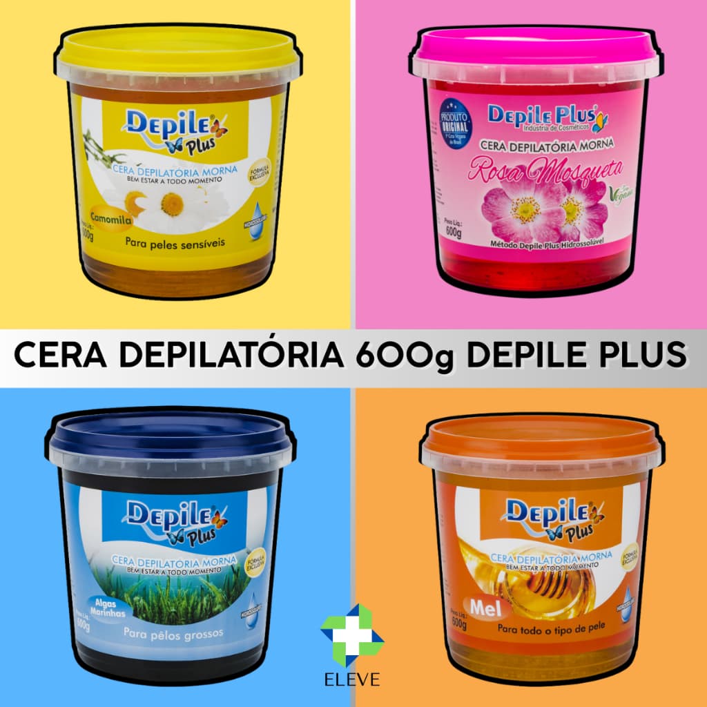 Cera Depilatória Hidrossolúvel 600g Depile Plus 1 ou 2 Potes Cera De Depilar