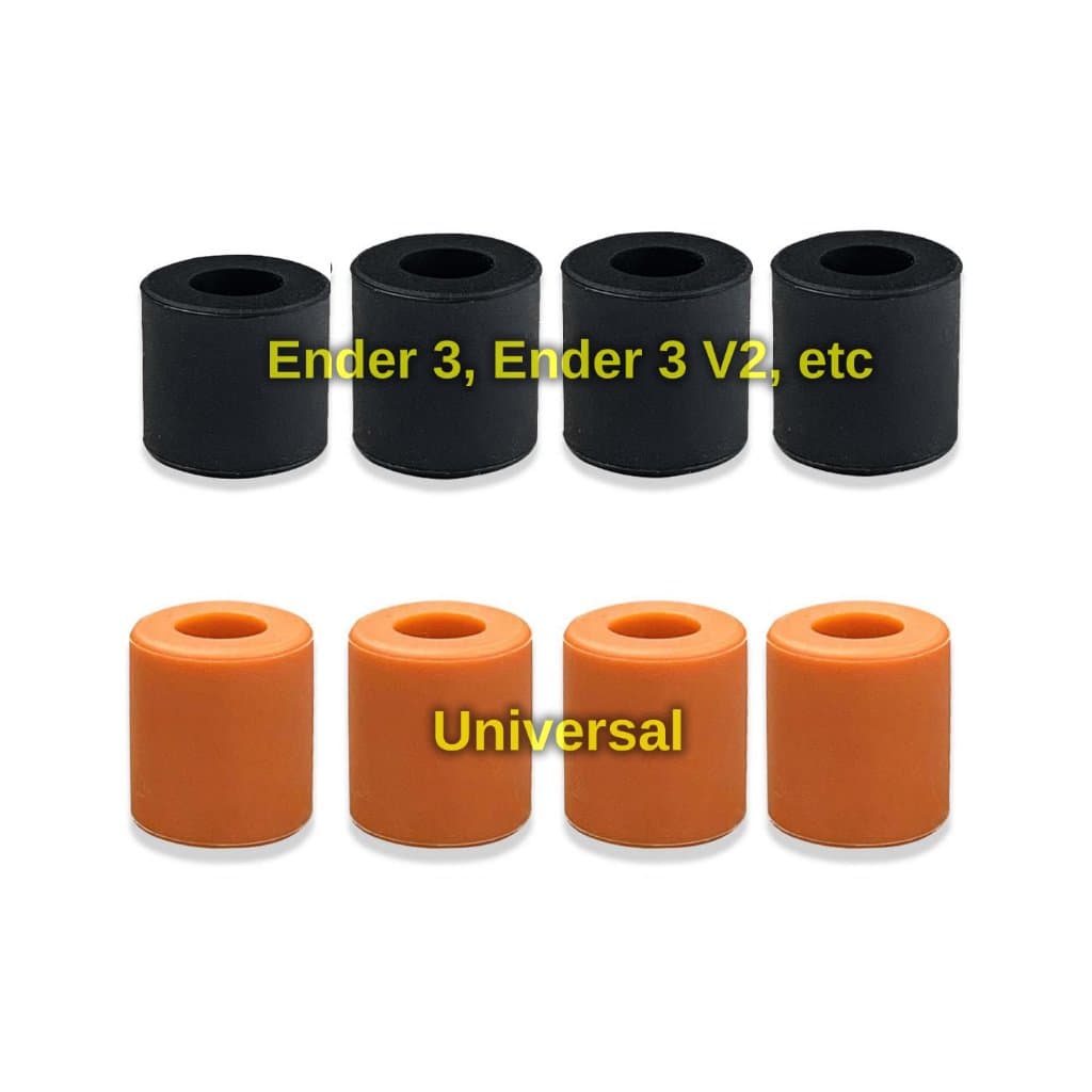 Kit 4 Espaçadores Molas Silicone Black Mesa Aquecida Impressoras 3D Ender 3, etc.