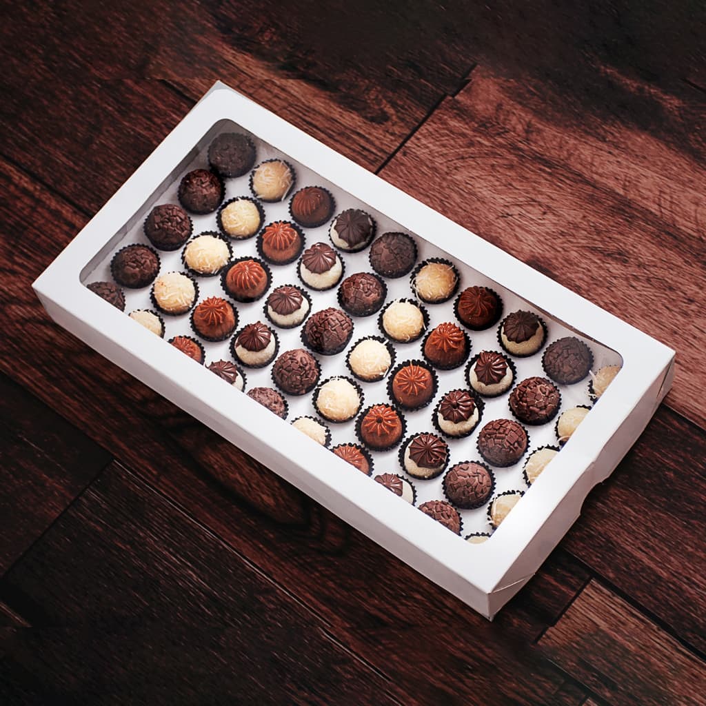 Caixa Para 50 Doces e Salgados 40x20x6cm Brigadeiro Gourmet, Beijinho, Docinhos  KIT 5~20