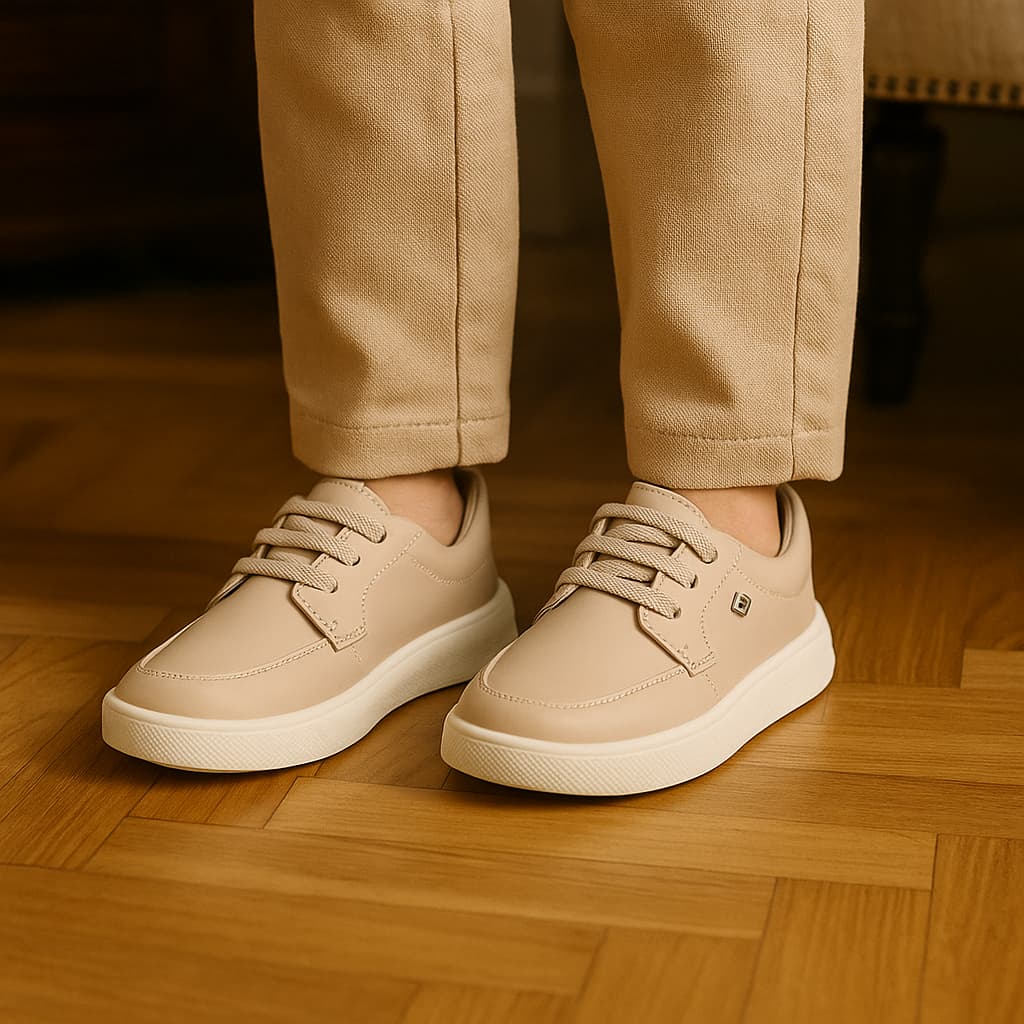 Sapato Masculino Infantil Moderno Casual Dia A Dia Conforto Esporte Fino Com Cadarço Slip On