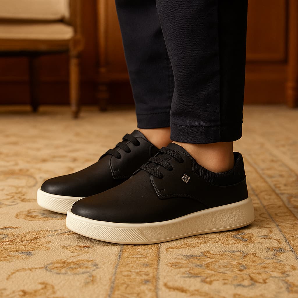 Sapatênis Infantil Masculino Estilo Sporte Fino Confortável Casual Escolar Com Cadarço