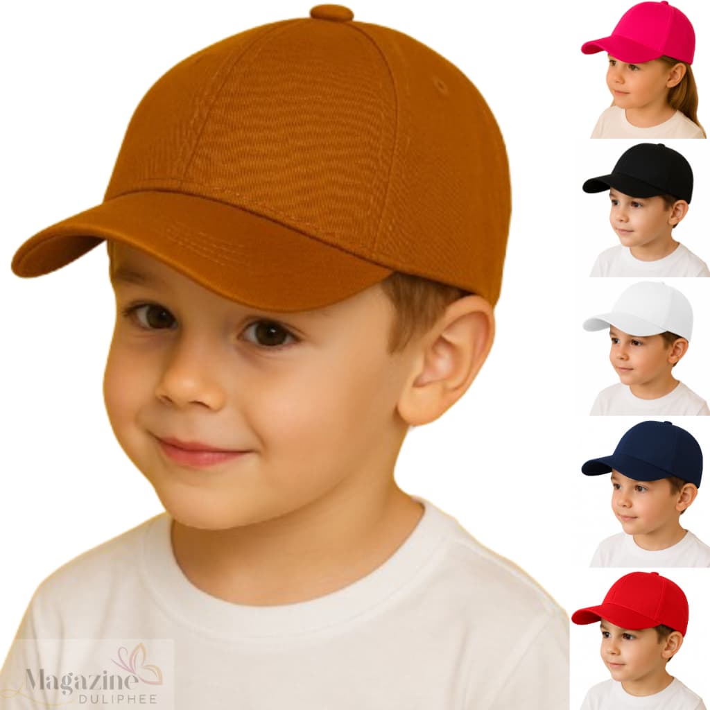 Boné Infantil Aba Curva Bebê 1 a 6 anos Com Ajuste Boné de Criança Menina Menino Varias Cores