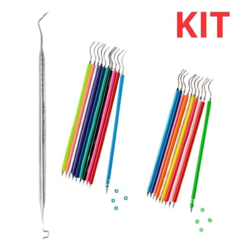 Kit 1000 Borrachinhas Para Aparelho, Cores Sortidas + Colocador Inox