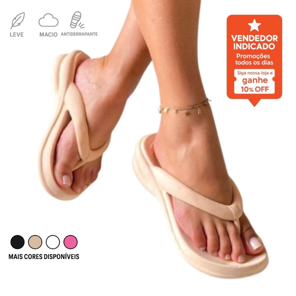 Sandalia Ortopedica Esporao Fascite Plantar Chinelo Tamanco Feminino Nuvem C/ E.V.A Estilo Picadily