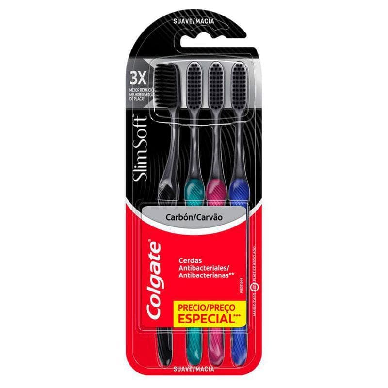 Escova Dental Colgate Slim Soft Black 4 Unidades