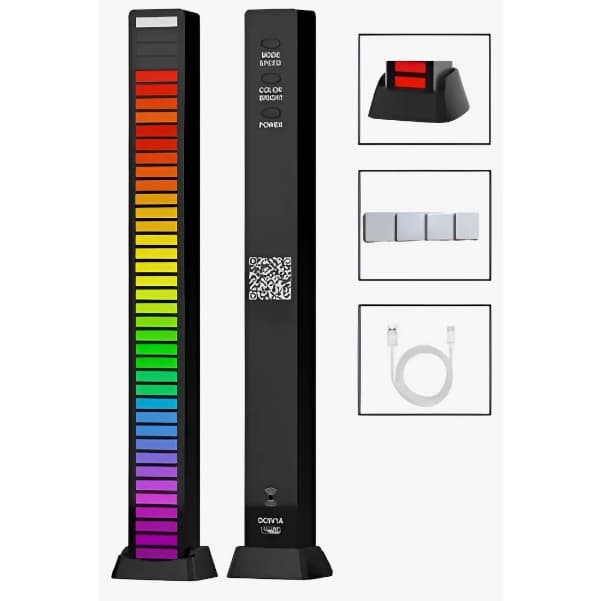 Barra De Luz Rgb Gamer Rítmica Sensível Ao Som Torre Musica Branco-neutro