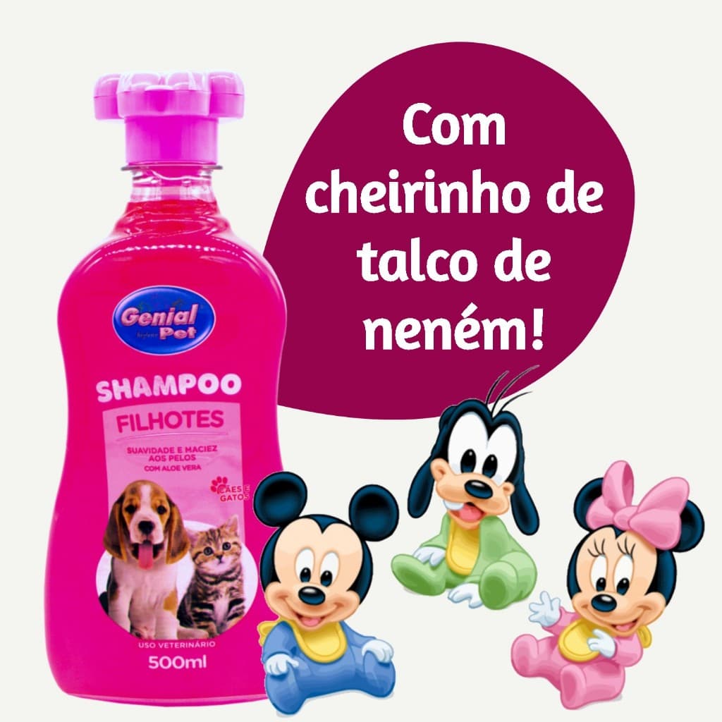 Shampoo para Filhotes com Aloe Vera: Maciez e Brilho Natural Pet Caes e Gatos 500ml
