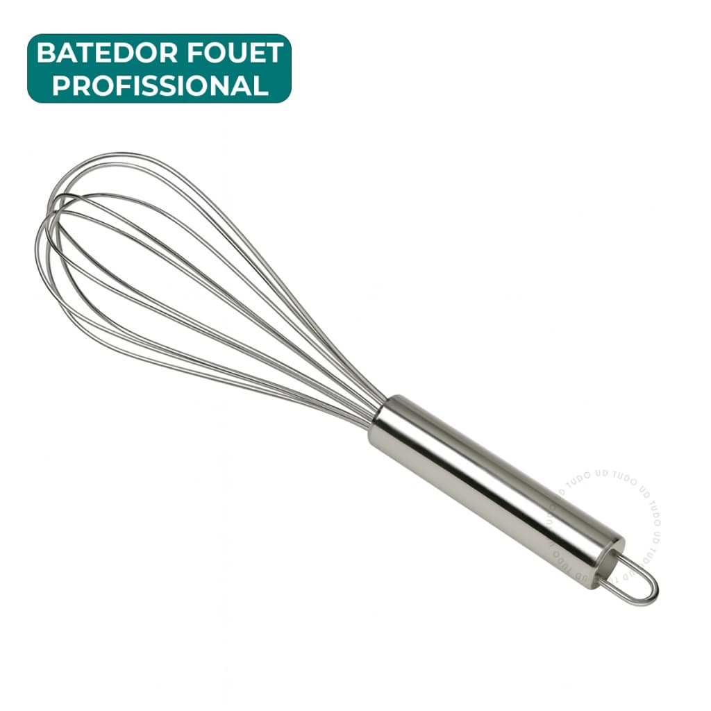 Batedor Fouet Inox Profissional Cabo Reforçado Ovos Bolos Chantilly 29CM