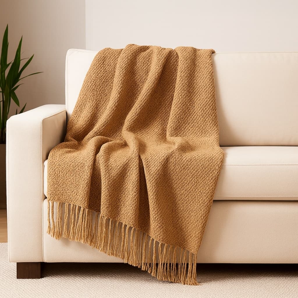Manta Sofá 2,10x1,20 Algodão Artesanal – Ideal para Decoração de Sala, Cama ou Poltrona