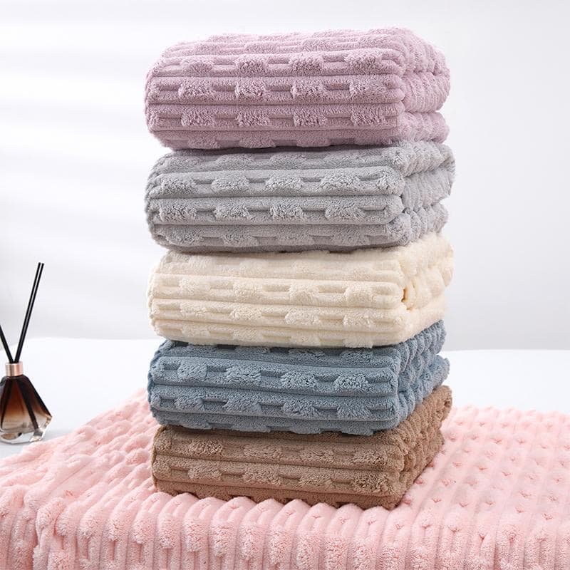 Toalha Banho Alta Qualidade Microfibra Grande 70x140 Macia Secagem Rápida Absorvente Coral Fleece