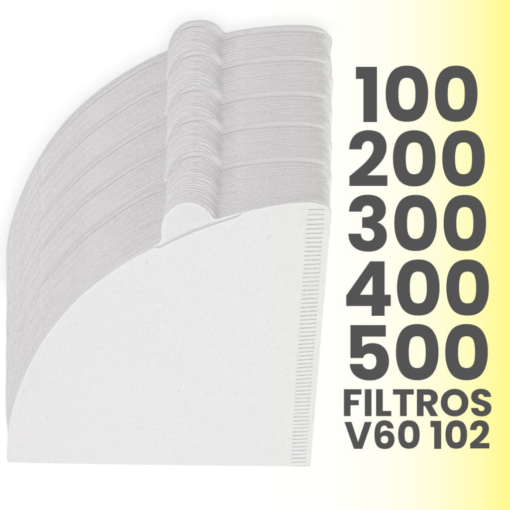 Kit Filtros de Papel Tamanho 102 Tipo Hario V60 Passador de Café - Atacado