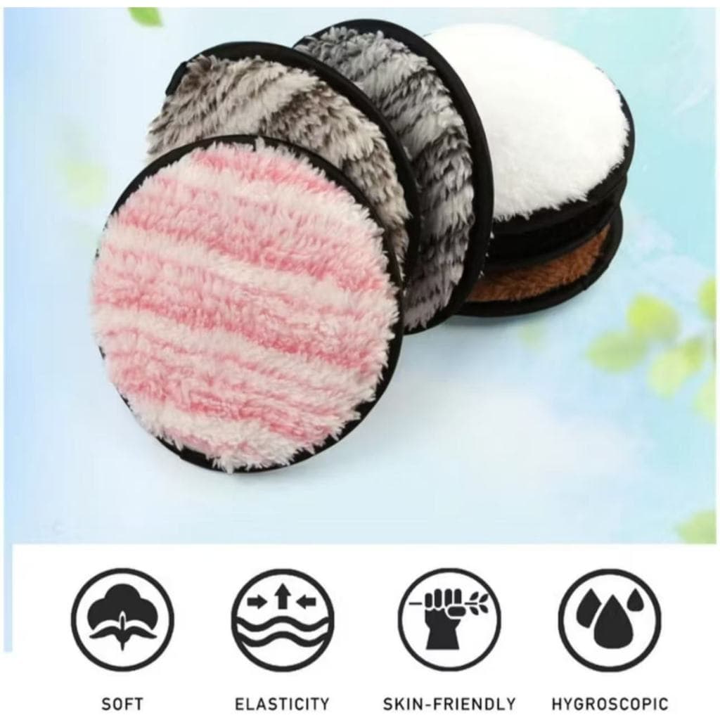 Removedor de maquiagem facial reutilizável almofadas de algodão toalhetes microfibra sopro dupla camada remoção esponja