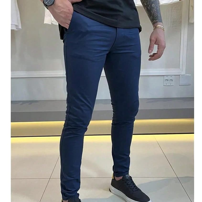 Calça SARJA  Masculina Slim Casual Tradicional