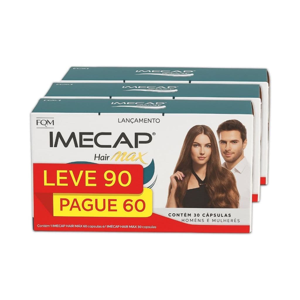 Imecap Hair Max Cabelos e Unhas com Biotina e Zinco Tratamento Capilar Colageno