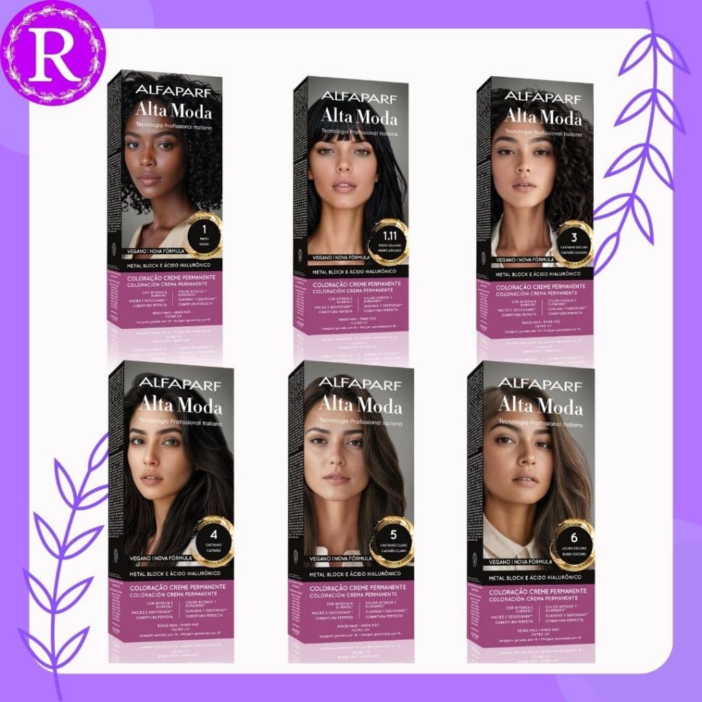 Tinta Alta Moda Alfaparf - escolher!!! Coloração Creme Permanente com filtro UV, ótima cobertura e brilho nos fios.