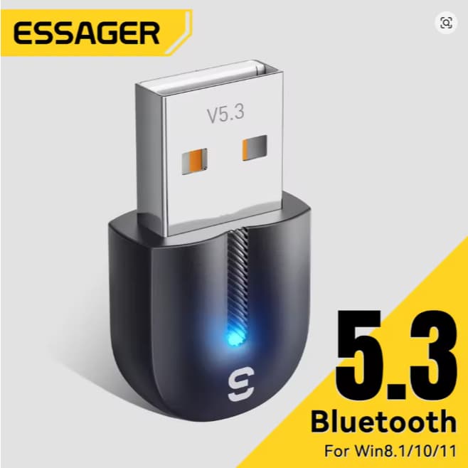 Adaptador Essager USB Bluetooth Dongle 5.3 Para PC Laptop Alto-Falante Receptor De Áudio