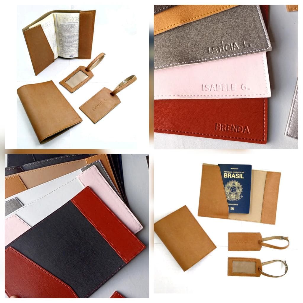 20 KIT VIAGEM TURISMO PERSONALIZADO ( PORTA PASSAPORTE+ TAG)