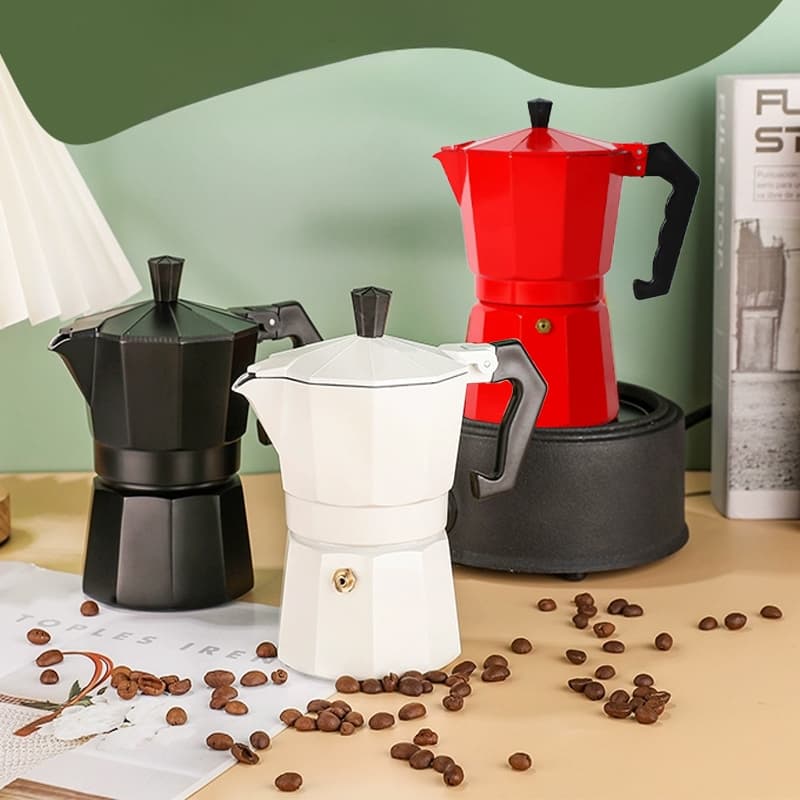 Cafeteira Italiana Alumínio 3/6 Xícaras Aço Decorada Top Cafeteira Rápida