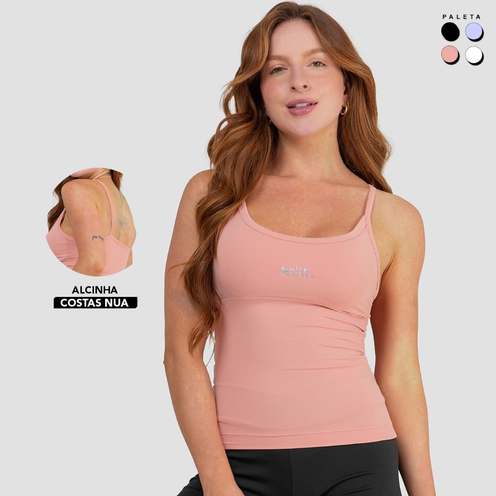 Camiseta Feminina Básica Alcinha Fitness Regata Academia Crossfit Zero Transparência Slim